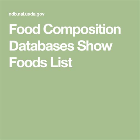 food composition databases show foods list